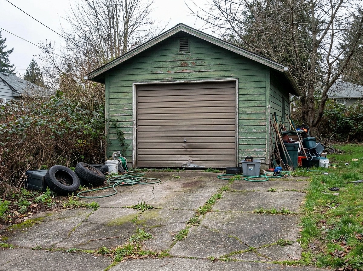Old detached garage before conversion into an ADU
